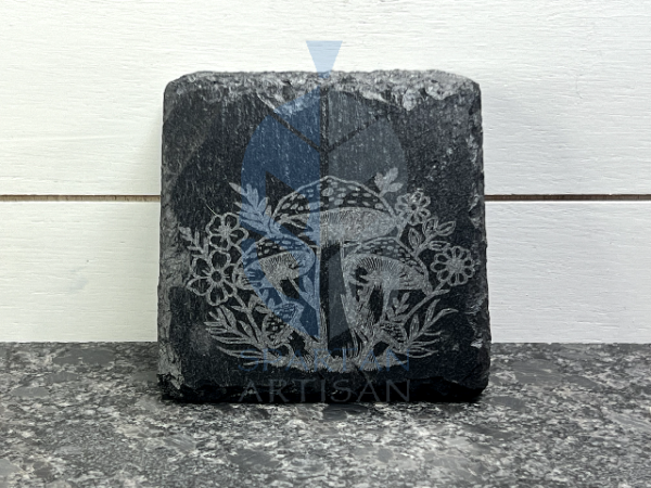 4" Mushroom Slate Coasters